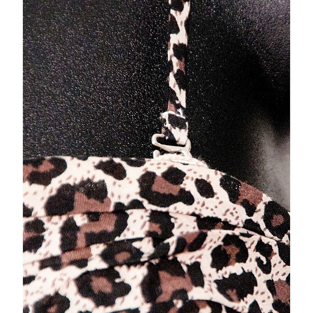 Andrew Mark Leopard Strapless Lined Dress 2 - Picture 3 of 5